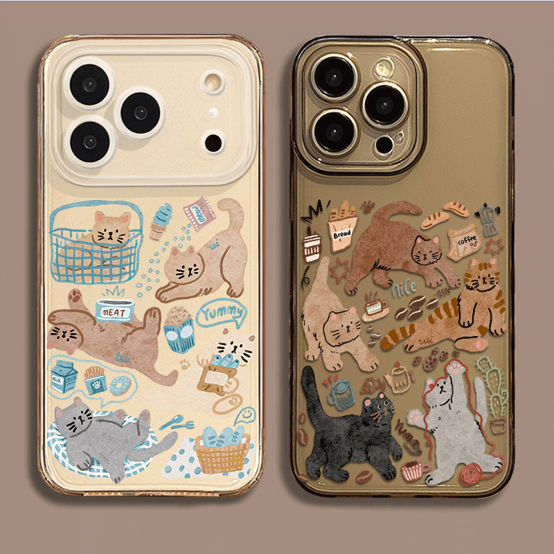 Retro อาหารแมวขนาดเล็ก Motif Collection เคสโทรศัพท์เหมาะสําหรับ Oppo Reno8 Pro 5G Reno 8T 4G Reno 8T