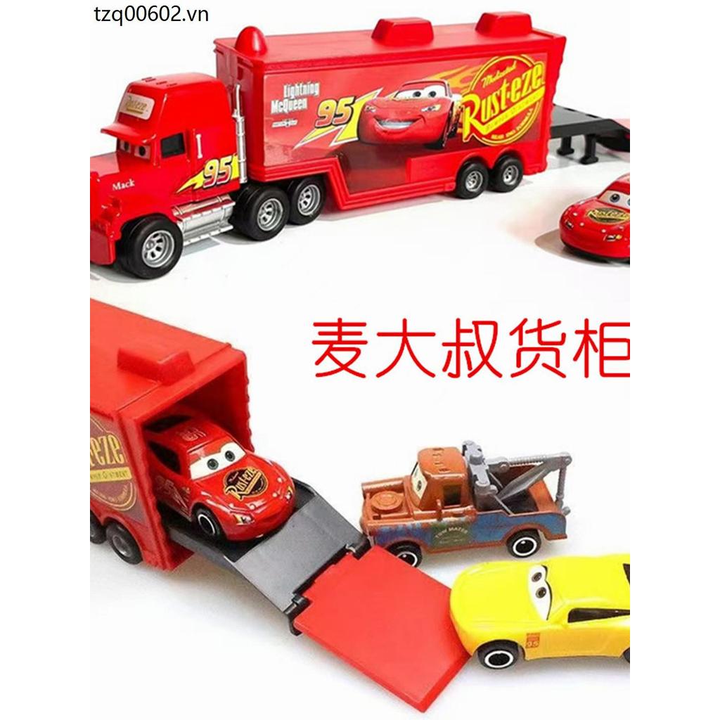 Racing Story รถของเล่นโลหะผสมรุ่น Lightning McQueen McQueen รถบรรทุกตู้คอนเทนเนอร์รถของเล่นเด็ก