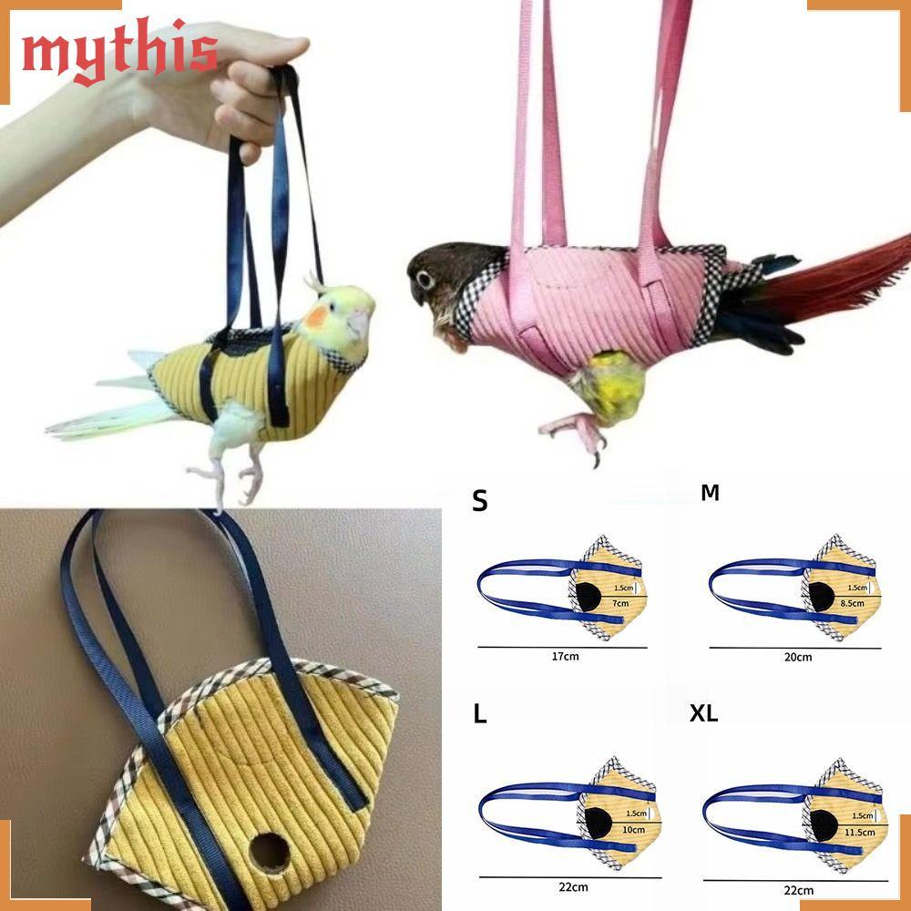 MYTHIS Parrot Vest Carrier, Anti Escape ปรับสายได้ Bird Bag, Portable Breathable Bird Travel Bag Bud