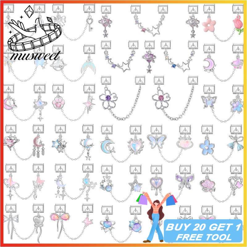 100รูปแบบเงิน เท้า อิตาเลี่ยน Charm สร้อยข้อมือ Fit 9 มม.สร้อยข้อมือสแตนเลส DIY เครื่องประดับทําอุปกรณ์เสริม Retro บุคลิกภาพโมดูลสร้อยข้อมืออุปกรณ์เสริม