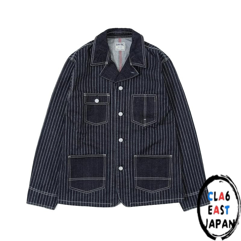 KOJIMA GENES 13oz Wabash Coverall Jacket, Made in Japan, Okayama Denim, One-Wash, Men's, RNB-5078
