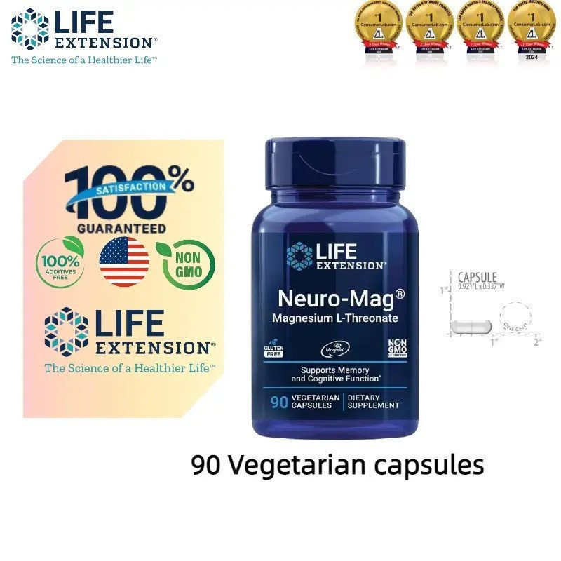 Life Extension Neuro-Mag Magnesium Glutamate 90 แคปซูล ใช้ส่งเสริมระบบประสาท สุขภาพและบรรเทาอารมณ์ U