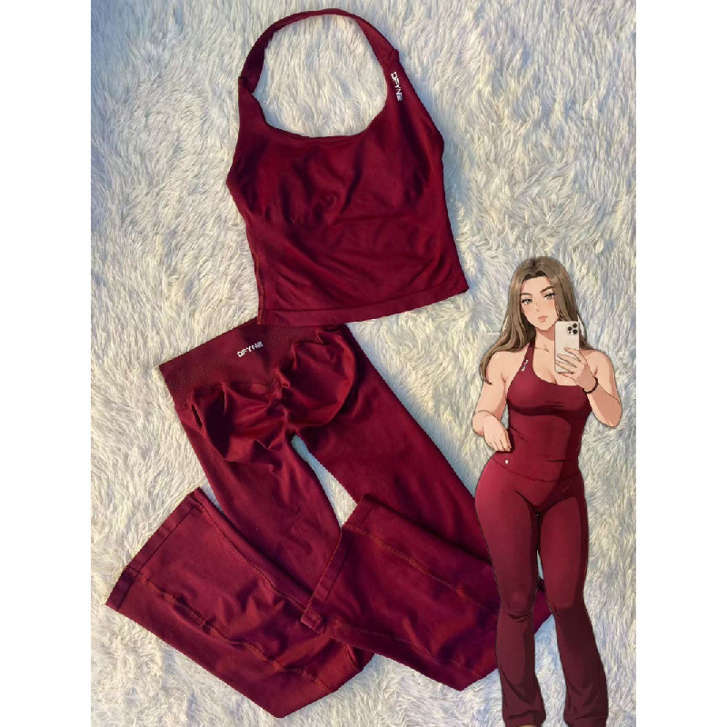 DFYNE Berry Yoga Set ฤดูหนาว ชุดออกกำลังกาย 2 ชิ้น