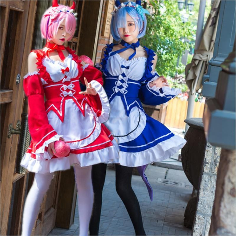 ชุดแม่บ้าน Rem จาก Re:Zero - ชีวิตเริ่มต้นในอีกโลกหนึ่ง | ชุดคอสเพลย์สําหรับวันฮาโลวีน RPS7