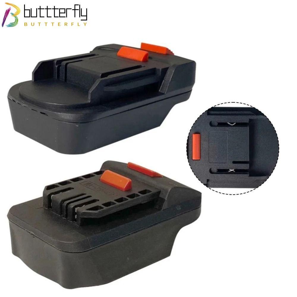 BUTTTERFLY ตัวแปลงแบตเตอรี่ลิเธียม, ฐานแปลงพลาสติก 2 in 1 อะแดปเตอร์แบตเตอรี่, 18V อุปกรณ์เสริมเครื่องมือไฟฟ้าสว่านกระแทก