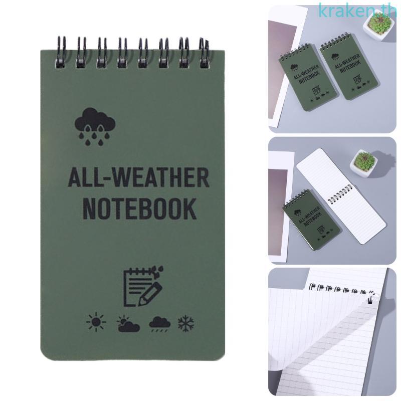 KRA Pocket Notepad ทุกสภาพอากาศโน้ตบุ๊คกันน้ําเกลียวโน้ตบุ๊ค Field Note Pad สําหรับกิจกรรมกลางแจ้ง