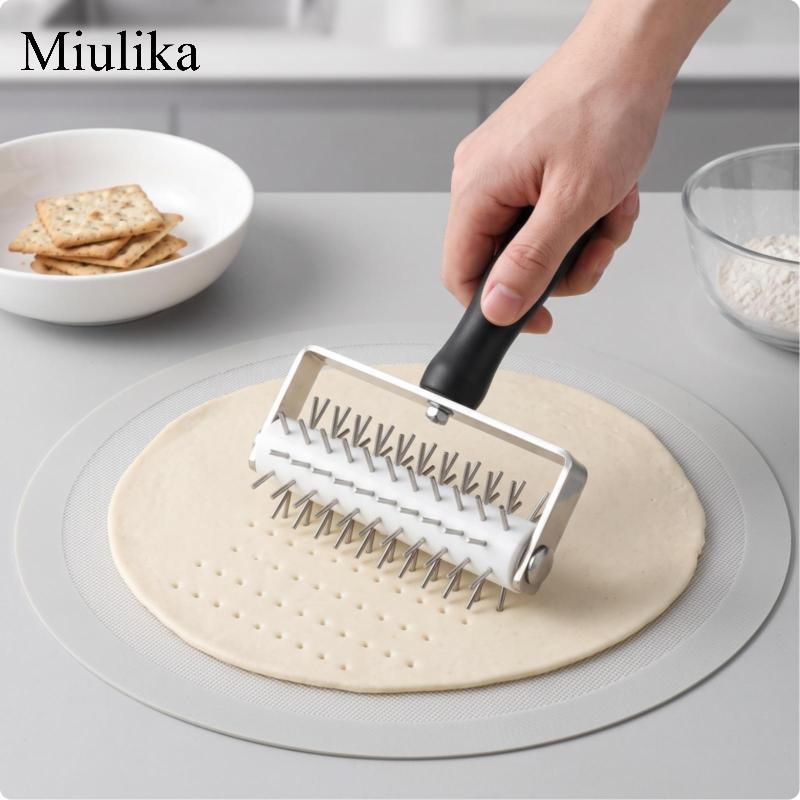 [Miulika] Pizza Pastry Docker Hand-Held Pizza Docking Tool Pastry Docker Compact Pastry Roller พร้อม