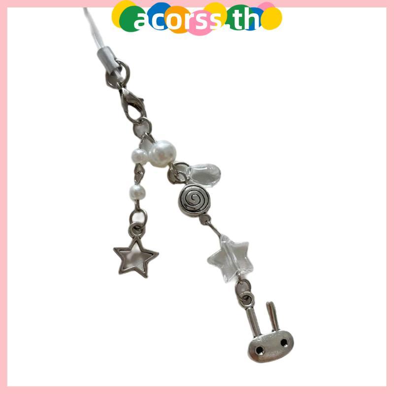 ACOR Trend Heart Phone Charm ผู้หญิงลูกปัดพวงกุญแจกระเป๋าสําหรับกระเป๋าเป้สะพายหลังกระเป๋าสตางค์