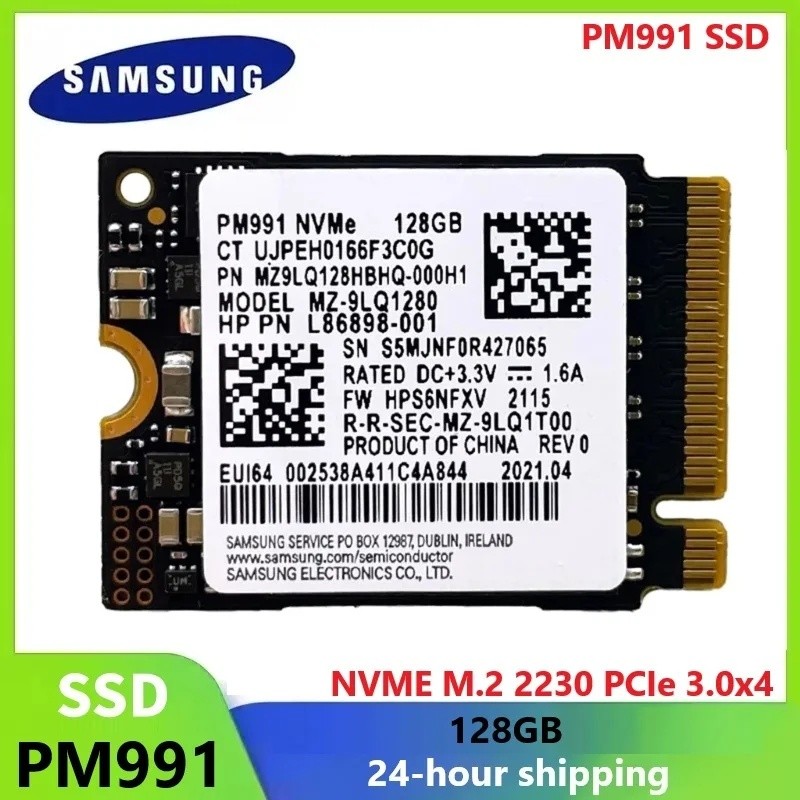 LJJ SAMSUNG PM991 SSD ไดรฟ์ Solid State ภายใน NVME M.2 2230 ภายใน SSD 128GB 1.8 นิ้ว Nvme สําหรับแล็