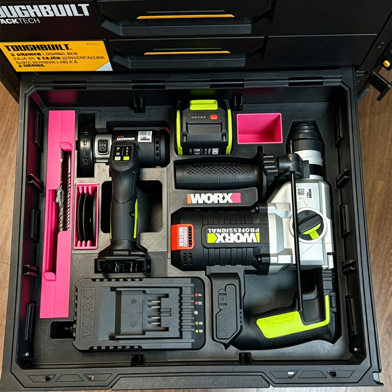 [กล่องซับการพิมพ์ 3D] เหมาะสําหรับกล่องเครื่องมือ TOUGHBUILT สามารถจัดเก็บ WORX WU388+WU802 เครื่องม
