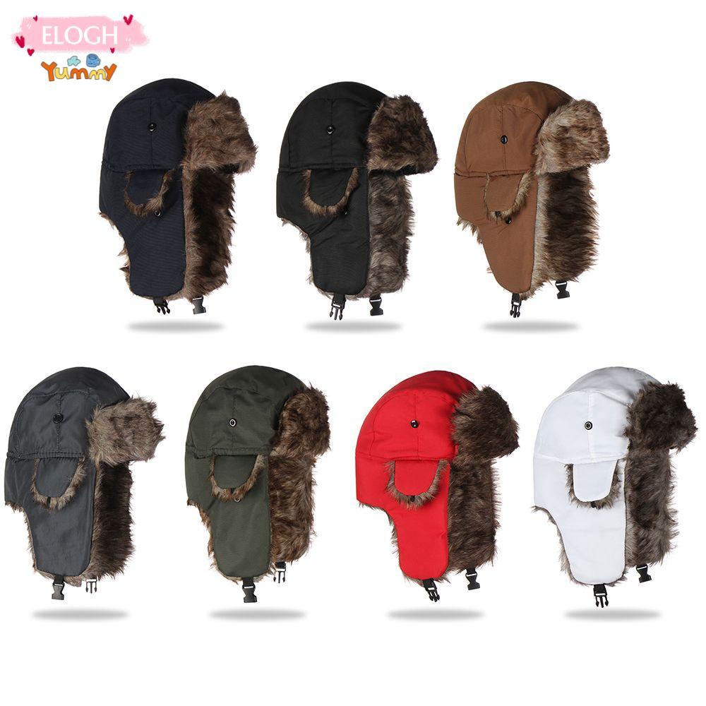 ELO11 หมวกกันหนาวขนสัตว์ Ushanka Earflap