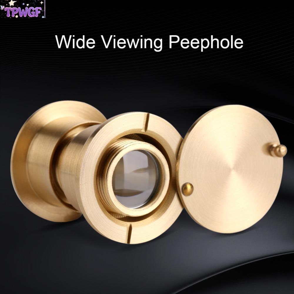 TPWGF Peephole Viewer, ทองเหลือง 28 มม.ประตู Viewer, พรีเมี่ยมซาติน Gold Security ประตู Viewer บ้าน