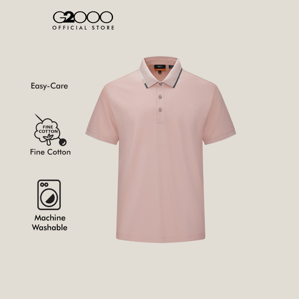 G2000 เสื้อโปโลสำหรับผู้ชาย Smart Fit รุ่น 5814305221 สีชมพูอ่อน
