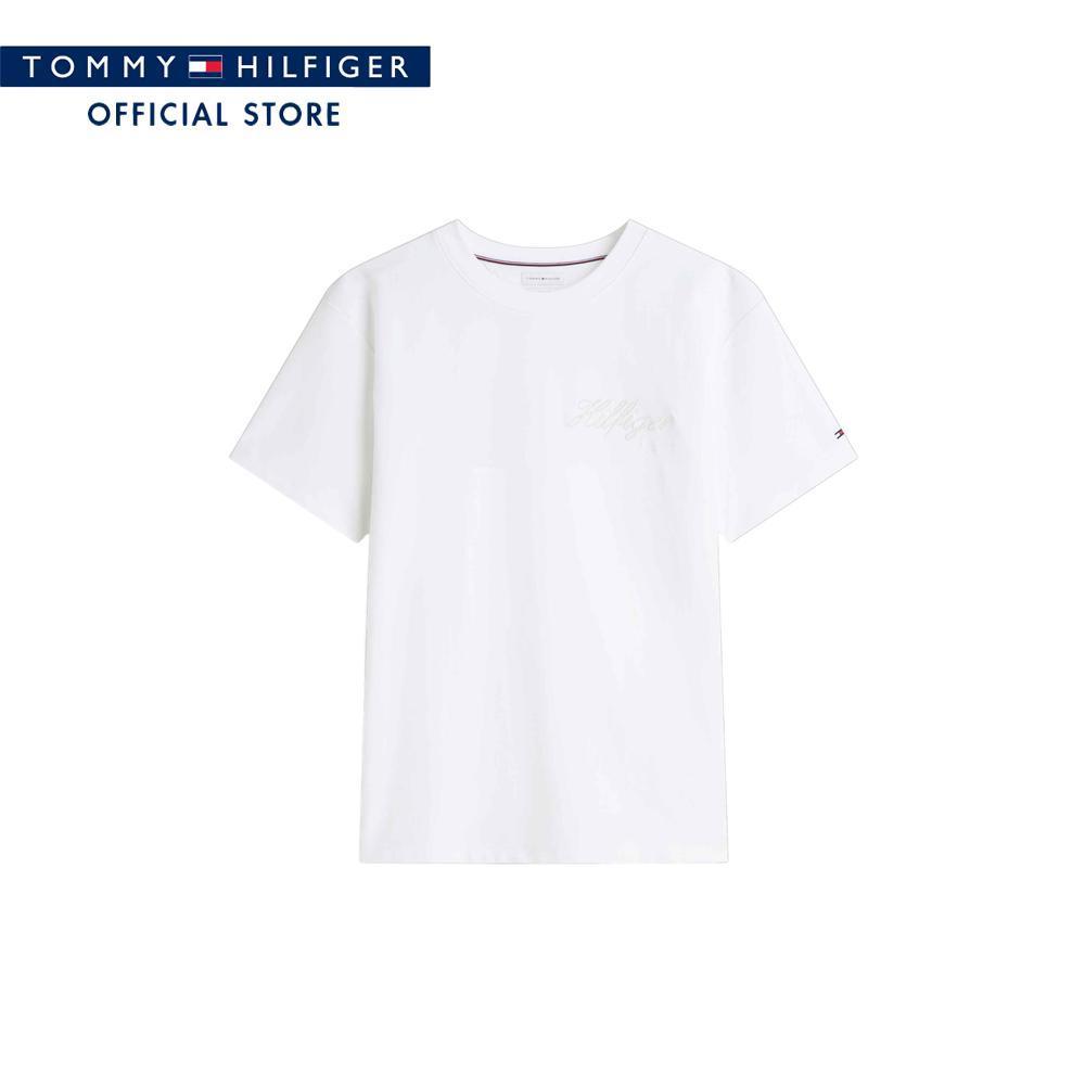 Tommy Hilfiger เสื้อยืด ผู้ชาย รุ่น MW0MW43212 YBR - สีขาว ทรง Relaxed Fit