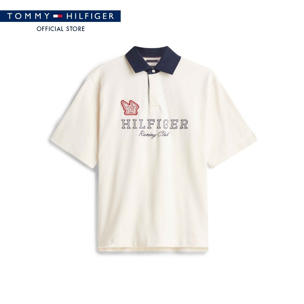 Tommy Hilfiger เสื้อโปโล ผู้ชาย รุ่น MW0MW41963 Z00 - สีเบจ ทรง Wide