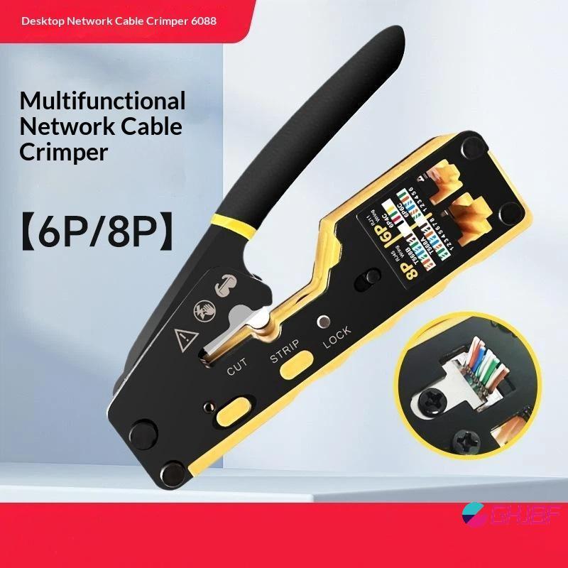 GHJBF] RJ45 เครือข่าย Crimping TOOL 3-in-1 ความแม่นยําสูง Crimp Cut Strip เครื่องมือสําหรับ CAT8/7/6