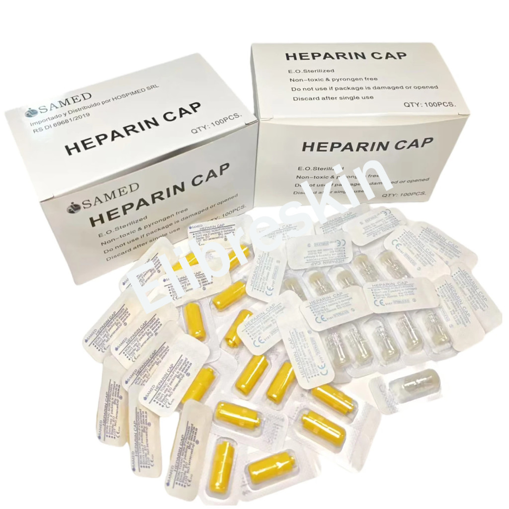 100 ชิ้นหมวกปราศจากเชื้อ IV Cannula Heparin หมวกสําหรับสัตว์เลี้ยงสุนัข Cat Veterinary อุปกรณ์ทิ้ง I