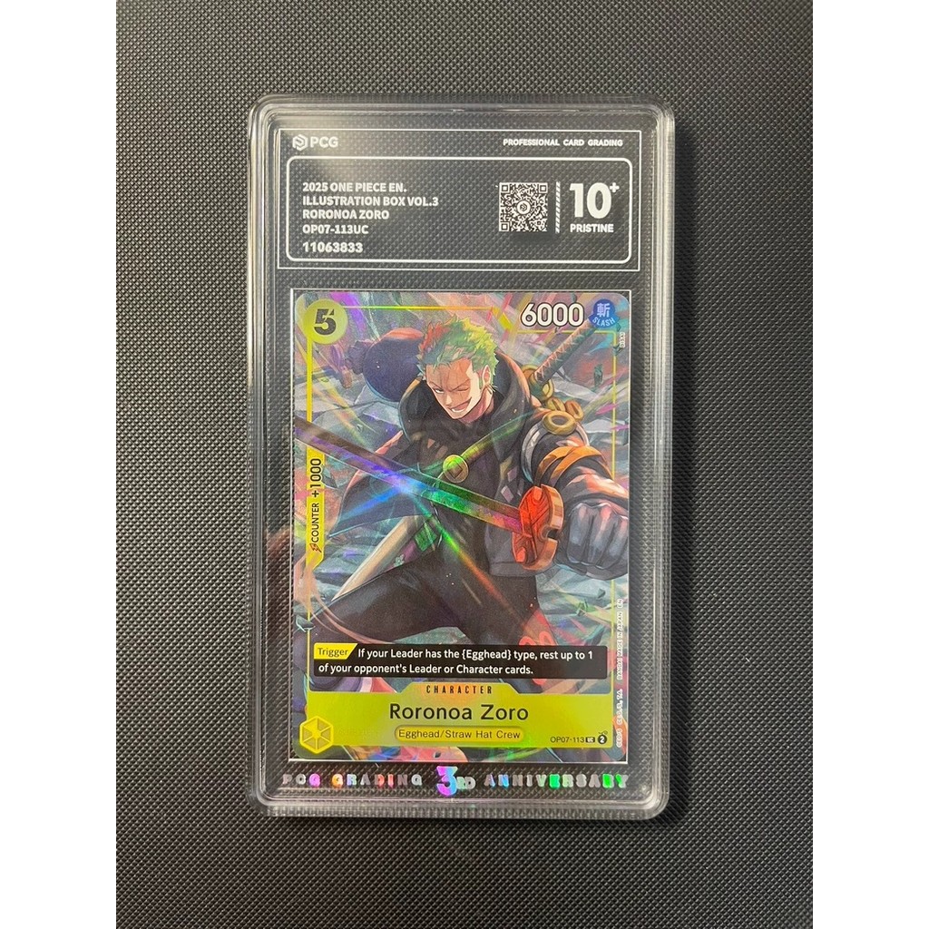 【พร้อมส่ง】one piece tcg card game sleeve วันพีช OPCG เกรด Caronoa Zoro No. 2 OP07-113 UC ภาพวาดที่แต