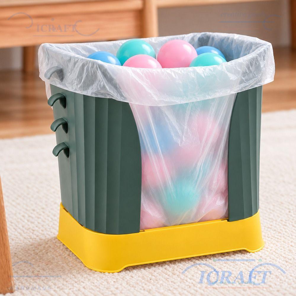 ICRAFT ถังขยะแบบปรับได้, ความจุขนาดใหญ่ปรับขนาดขยายได้ถังขยะ,เปิดขนาดใหญ่ Heavy Duty พลาสติกประหยัดพื้นที่ออกแบบถุงขยะผู้ถือใช้ในครัวเรือน