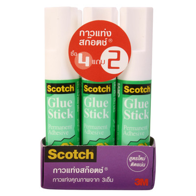 SCOTCH กาวแท่ง รุ่น 6008 ขนาด 7.08 กรัม (แพ็ค 6 แท่ง)
