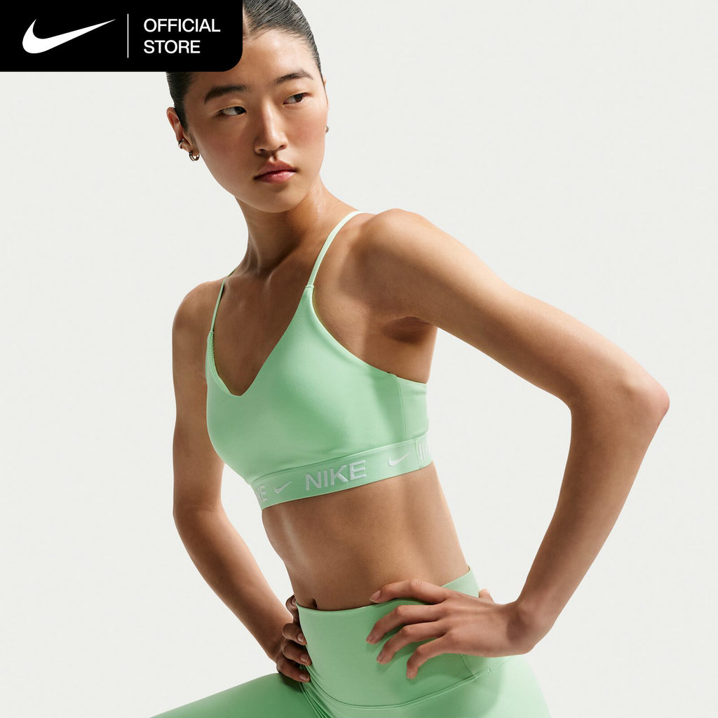 NIKE حمالة صدر رياضية نسائية Indy مبطنة — أخضر فاتح