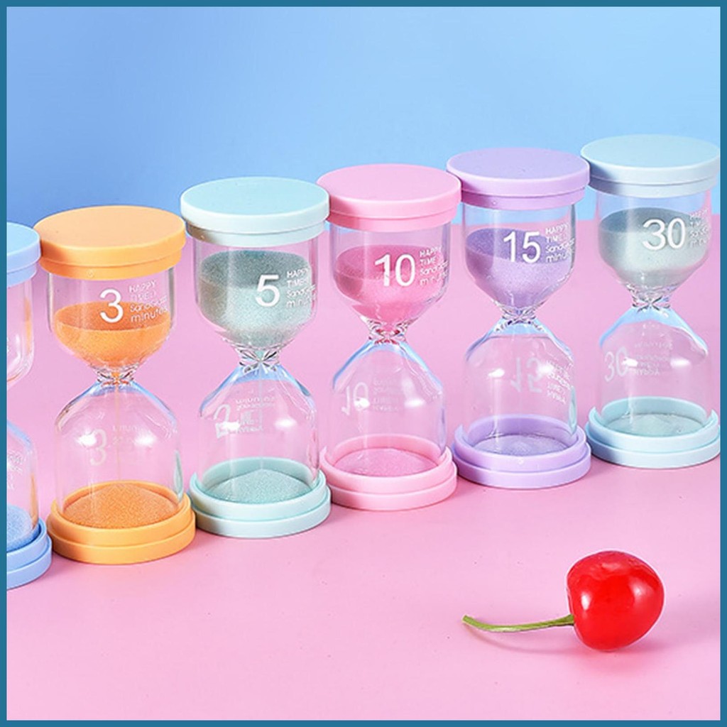 ทรายจับเวลาสําหรับห้องเรียน 3 Min/5 Min/10 Min/15 Min/30 Min นาฬิกาทรายที่มีสีสันจับเวลาทรายที่มีสีส
