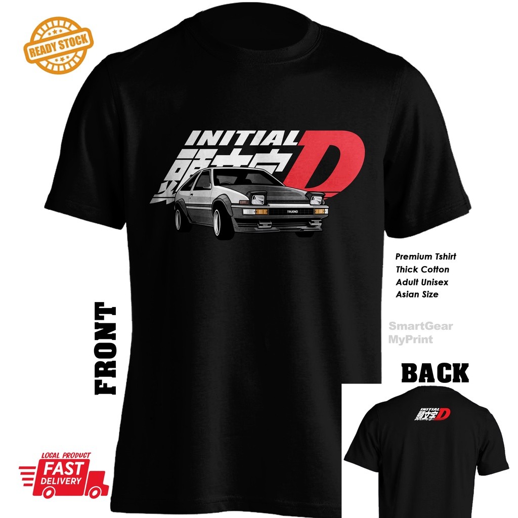 Initial D Toyota Ae86 Japanese Street Racing Drift Baju เสื้อยืดไมโครไฟเบอร์