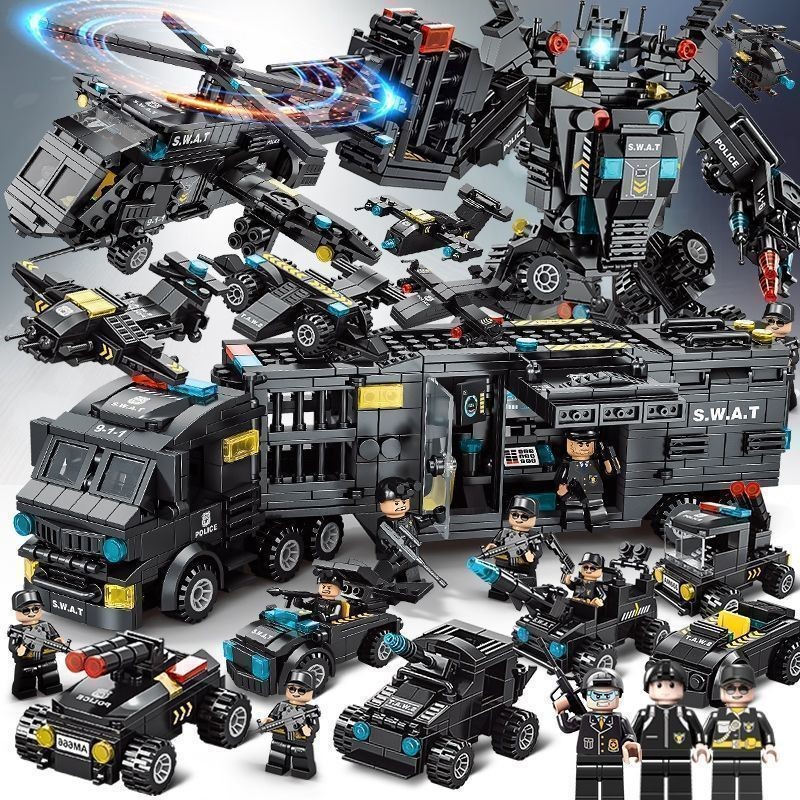 #Compatible พร้อมเลโก้บล็อกตัวต่อ Boys Special Police Mecha Education Toys วันเด็ก Small G,,, 2 ปี, 