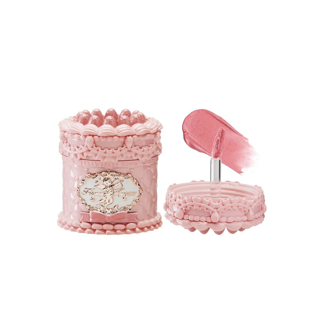 Flower Knows Strawberry Cupid Cake Lip Cream,Velkeyy-Smooth Matte Liquid Lipstick,Hydrating,Smudge-p