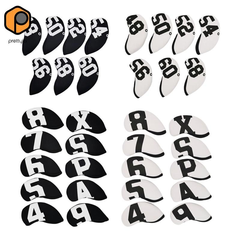 Prettyia 7x Golf Club Headcover ครอบคลุม wooden และ wedge clubs กันน้ํา ออกแบบมาเพื่อความสะดวกในการเ