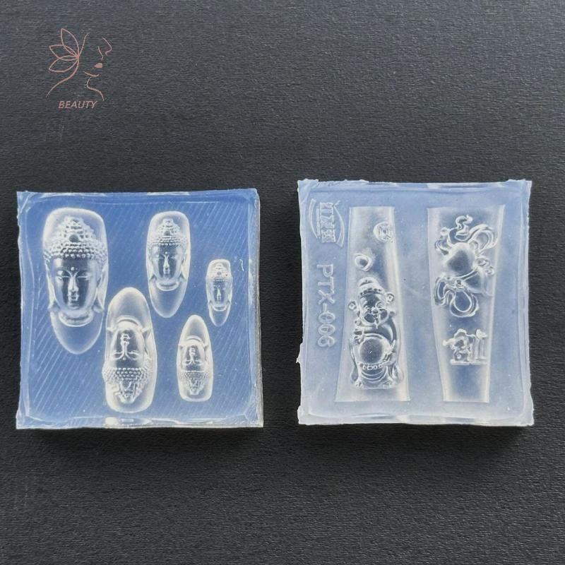 [maybeauty] Buddha God Of Wealth 3D แม่พิมพ์อะคริลิคตกแต่งเล็บ DIY ซิลิโคนแม่แบบแต่งเล็บสําหรับเล็บ Charm {TH}
