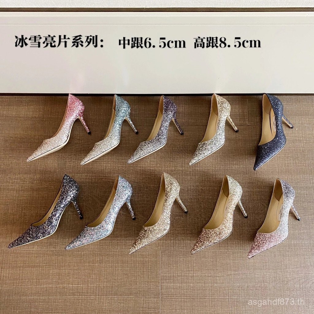 รองเท้าส้นสูง Jimmy Choo LOVE ROMY แบบ.Gradient เลื่อม สำหรับพิธีสำคัญและเต้นรำ
