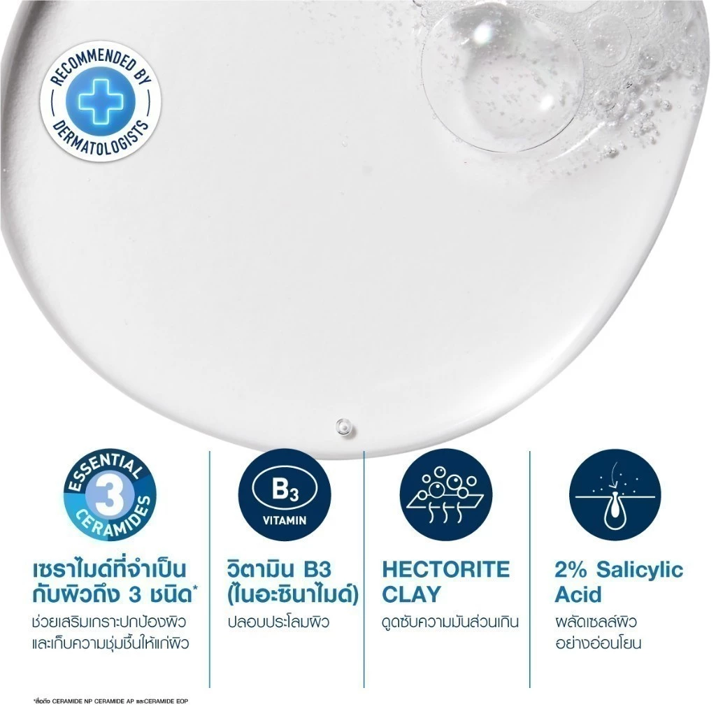เซราวี CERAVE BLEMISH CONTROL CLEANSER เบลมมิช คอนโทรล คลีนเซอร์ เจลทำความสะอาดผิวหน้า สูตรสำหรับผิวเป็นสิวง่าย 236 มล. thumbnail 4