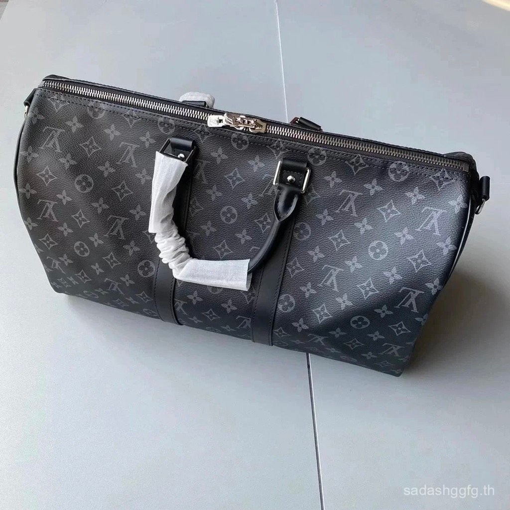 Keepall45 Travel Messenger Bag, Black Flowers, Presbyopic Old Friends Know, We Dont Talk More, Hardw