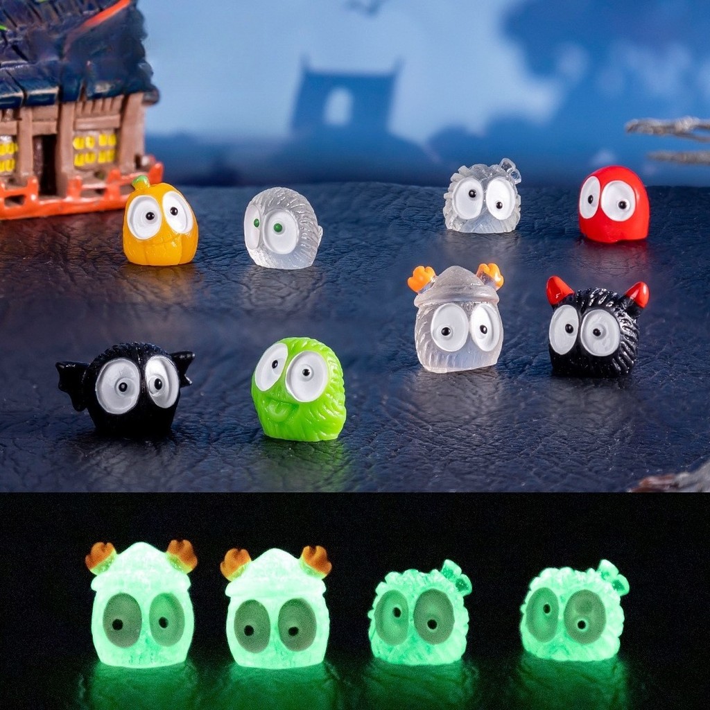 Luminous Little Black Halloween Mini Micro-landscape เรซิ่นหัตถกรรมเครื่องประดับขนาดเล็ก