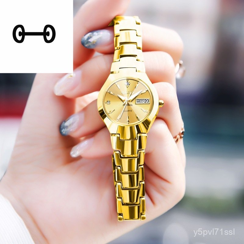 นาฬิกาควอตซ์เหล็กทังสเตน Oris กันน้ำ นาฬิกาผู้หญิงเรืองแสง DRLC