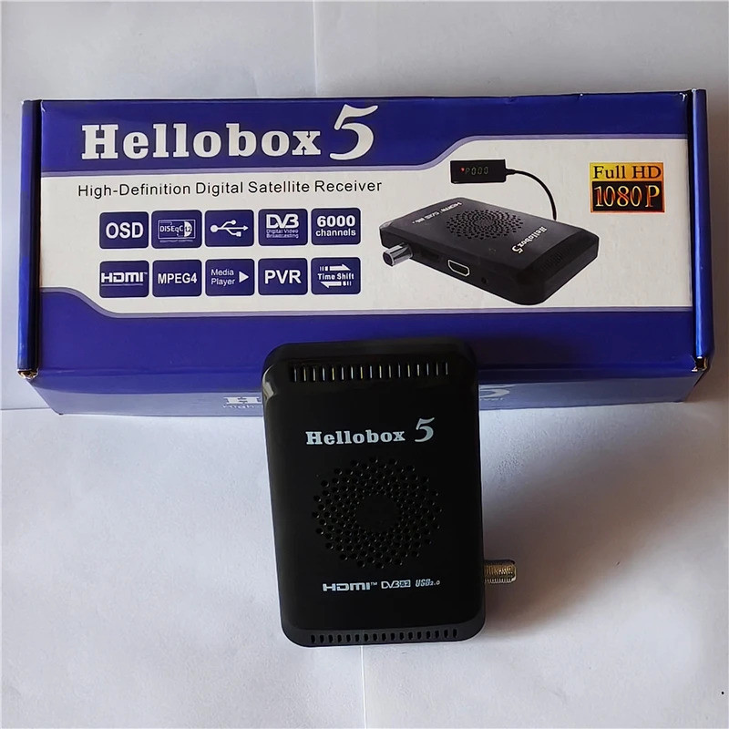 2025 Hellobox 5 ตัวรับสัญญาณทีวีดาวเทียม DVB-T2 DVB S2 Combo กล่องทีวีจูนเนอร์ดาวเทียมตัวรับสัญญาณที