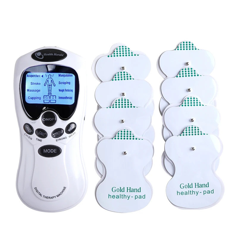 8 โหมดเอาต์พุตคู่ EMS Tense เครื่องนวดฝังเข็ม Body Massage Digital Therapy เครื่องกระตุ้นกล้ามเนื้อค