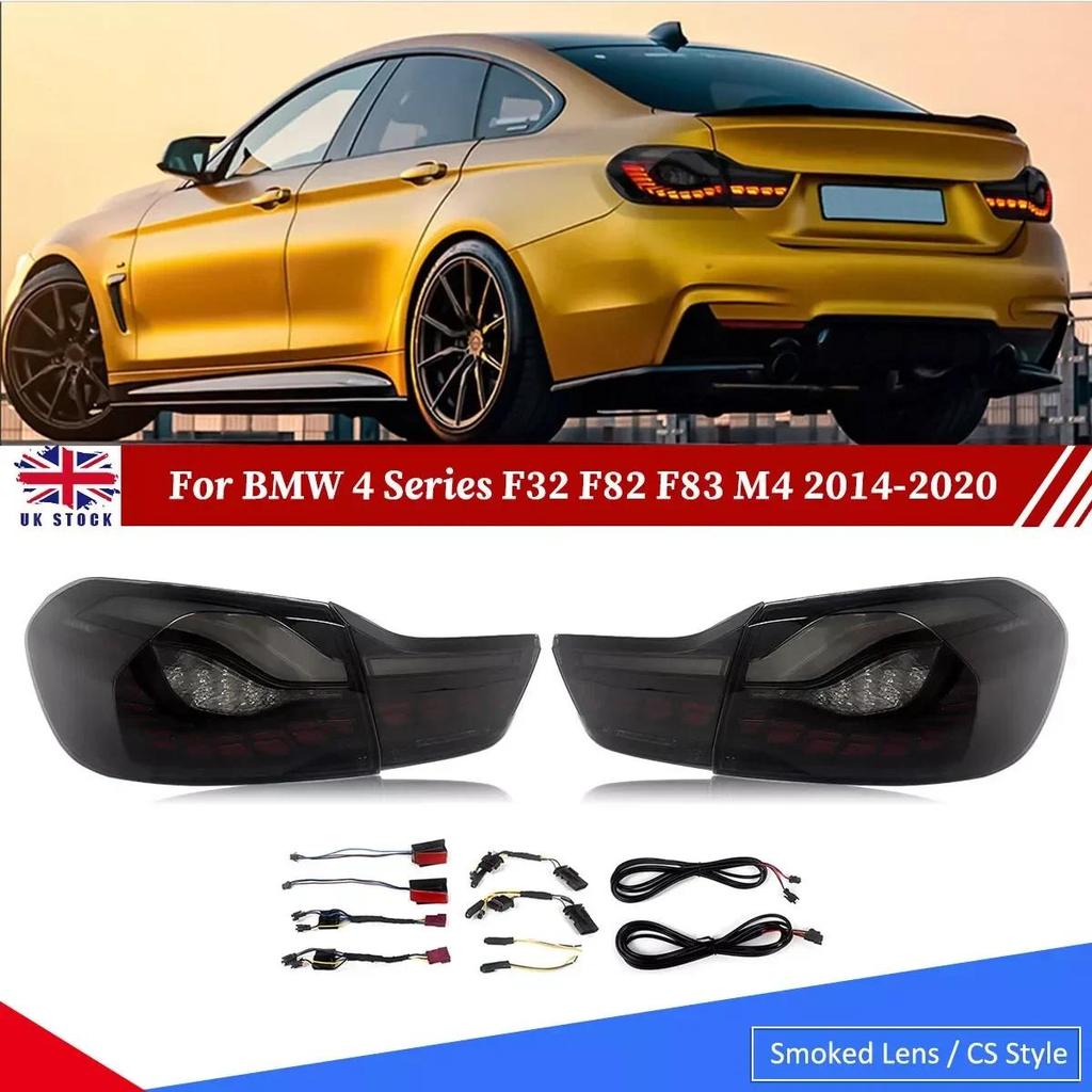 สําหรับ BMW 4 Series F32 F82 F83 M4 2014-2020 F33 CS สไตล์ไฟท้ายควันเลนส์ย้อนกลับ Plug and Play รถอุ
