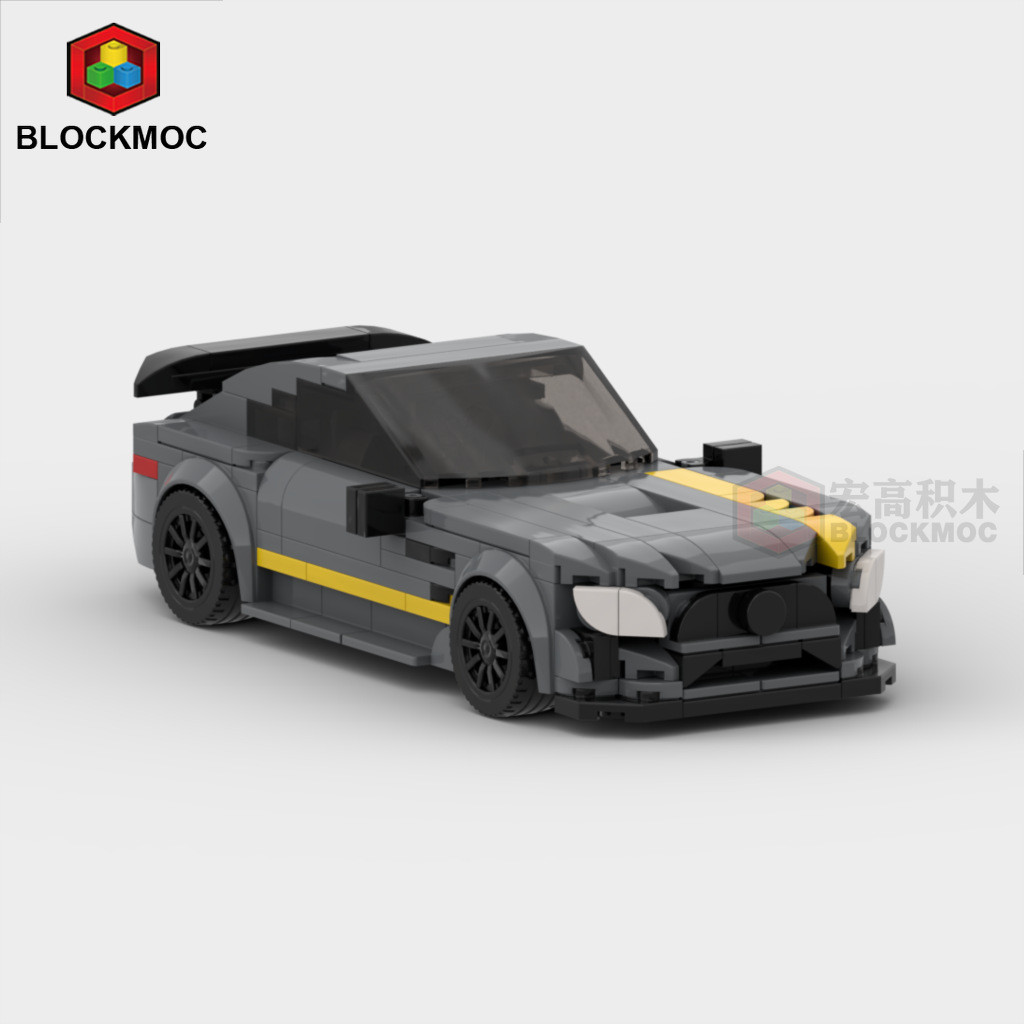 Moc บล็อกตัวต่อเหมาะสําหรับ Lego ประกอบ Mercedes-Benz AMG GTR Racing รุ่น Green Magic speed Series B