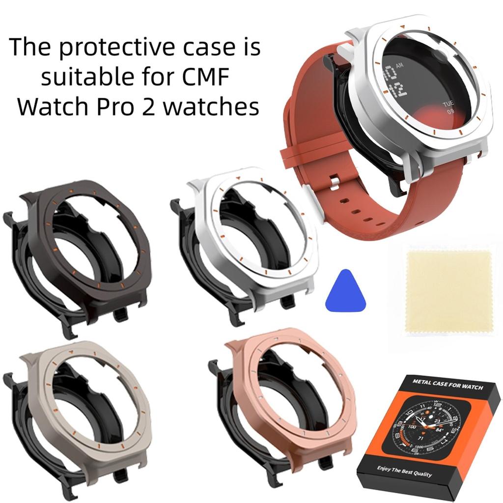 เคสป้องกันโลหะสําหรับ CMF BY NOTHING Watch Pro 2 สมาร์ทวอทช์ - ป้องกันรอยขีดข่วนและแรงกระแทก 360° การป้องกันรอบด้าน