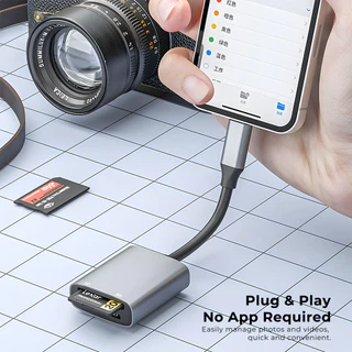2 in 1 Card Reader SD + MS Type C สำหรับ Sony Memory Stick PRO Duo Camera โทรศัพท์ แล็ปท็อป อลูมิเนียม
