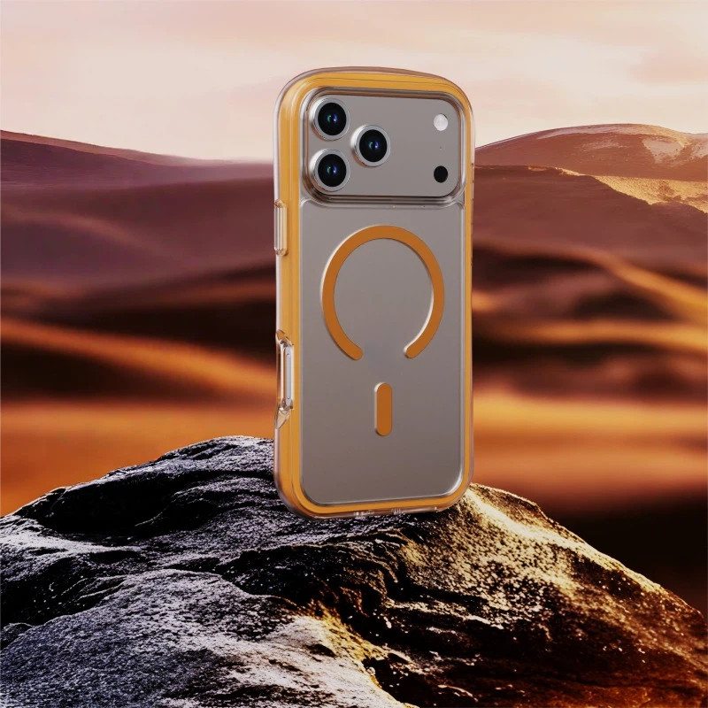 เหมาะสําหรับ iPhone 16 17 15 Pro Max วงกลมถุงลมนิรภัยเคสโทรศัพท์แม่เหล็กโปร่งใส Anti Drop Pro