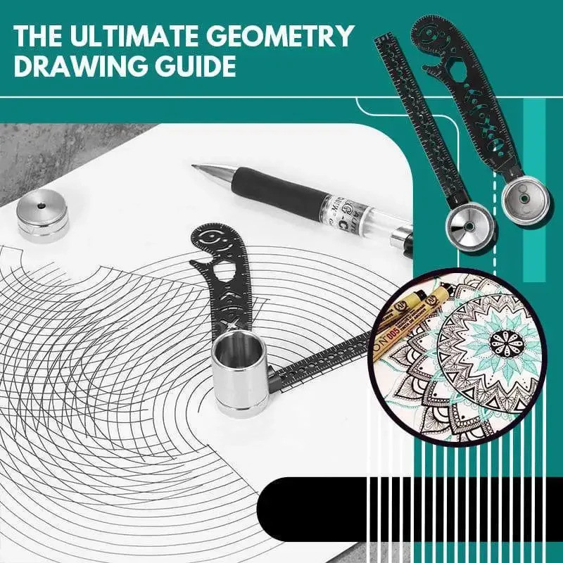 Multifunctional Drawing Ruler Magnetic Map Protractor Sewing Tools Circles Compass Bend Measure Tail
