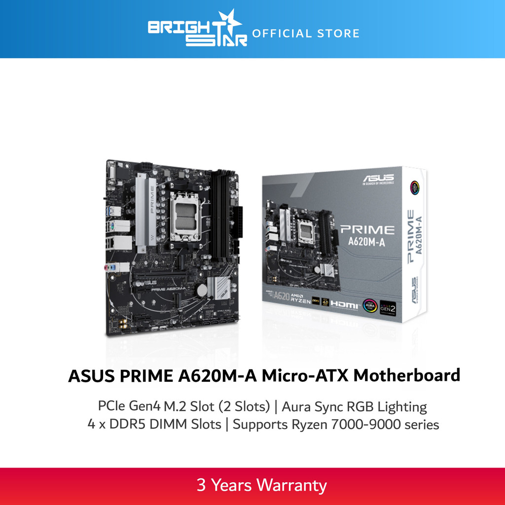 เมนบอร์ด ASUS PRIME A620M-A AM5 Micro-ATX