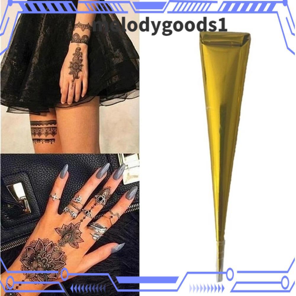 MELODYGOODS Henna Paste Cone, Easy-To-Use Black Brown Henna Tattoo Cream, Mehndi กึ่งถาวรชั่วคราว Me