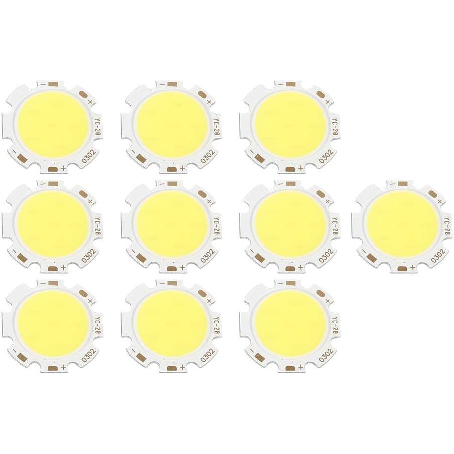 10pcs รอบ COB 3W High Power LED ชิปหลอดไฟอลูมิเนียม Circuit Board LED ชิปโมดูล 300-330LM DC 9-11V Wa