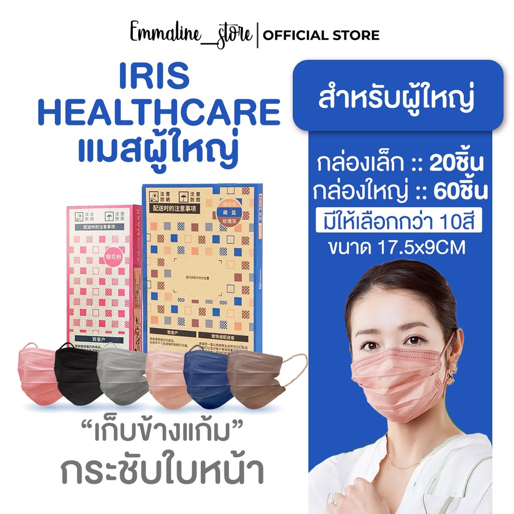 Iris healthcare maskผู้ใหญ่ทรง Flat