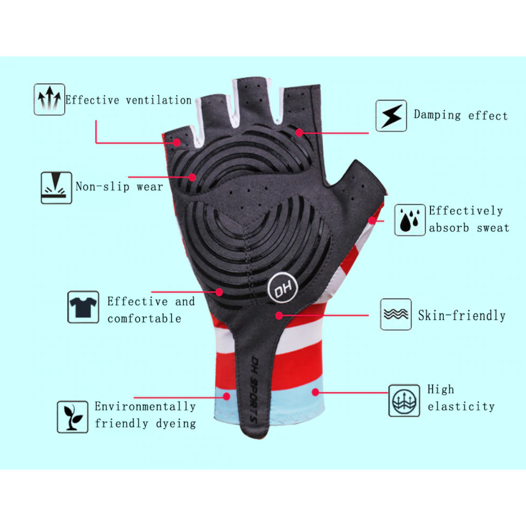 ถุงมือปั่นจักรยาน ถุงมือออกกำลังกาย DH SPORTS - รูปที่ 5