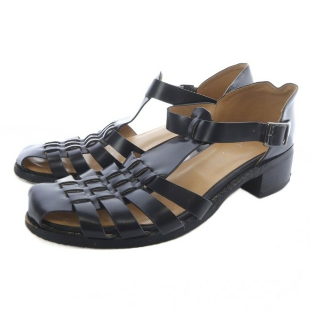 MOHI Sandals leather black Direct from Japan Secondhand
